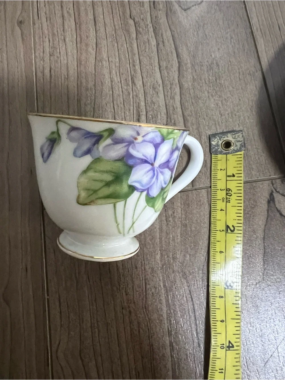 Cherry China Tea Cup and Saucer Set Made In Japan Purple Flower